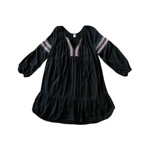 Old Navy Black Embroidered Mini Dress - Size PL